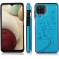 thumbnail image 3 of Phone Case for Samsung Galaxy A42 5G with Tempered Glass Screen Protector Card Holder Wallet Cover Stand Flip Leather Cell Accessories Glaxay A 42 G5 Gaxaly 42A S42 4G 2021 Cases Women Men Blue, 3 of 14