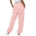 thumbnail image 3 of Samickarr Fleece Sweatpants for Women Fall Trendy Drawstring Elastic High Waist Cinch Bottom Baggy Jogger Pants Solid Color Casual Loose Athletic Trousers, 3 of 6