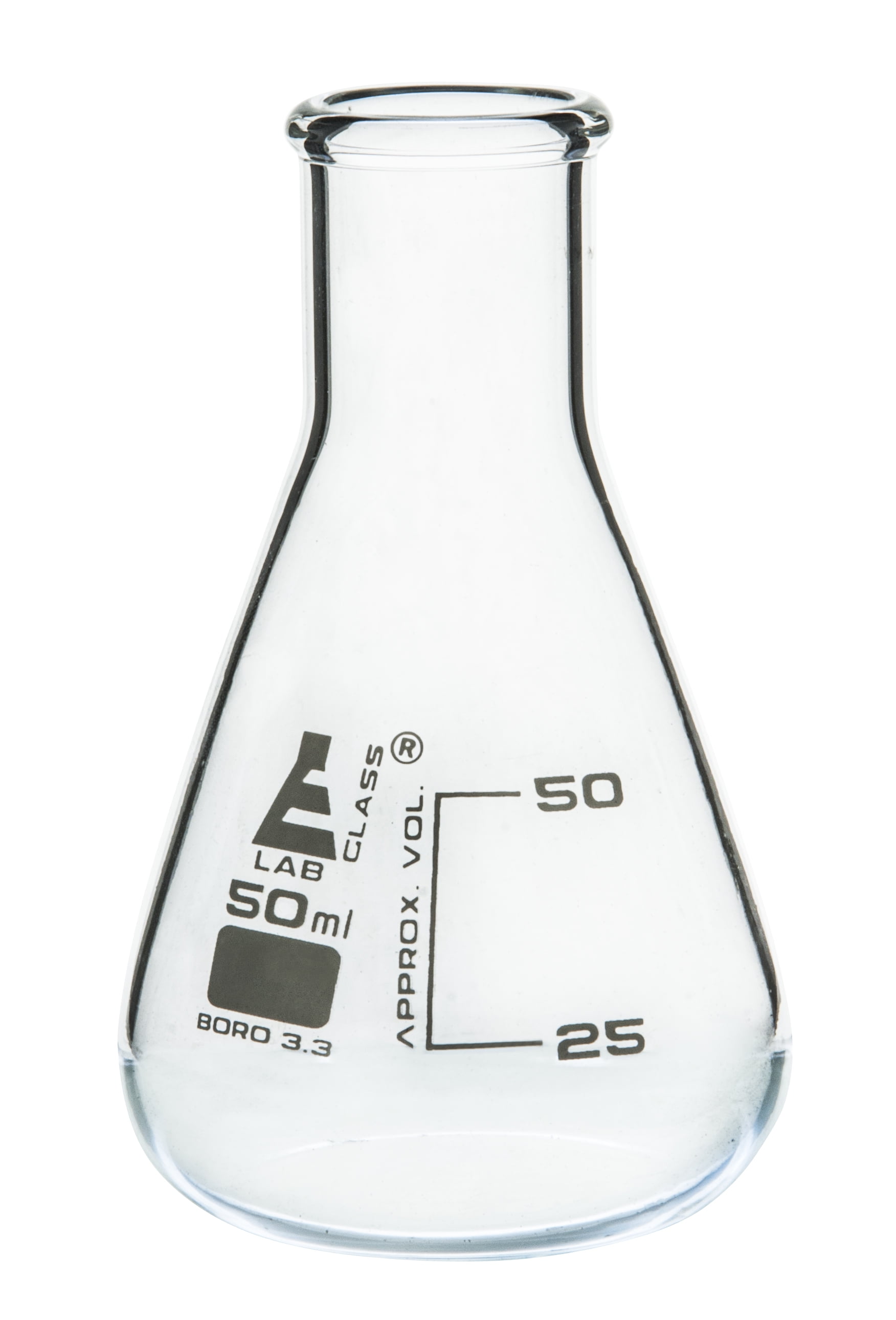 Erlenmeyer Flask, 50mL Borosilicate Glass Narrow Neck Flasks