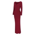 thumbnail image 5 of Ketyyh-chn99 Robe pour Femme Grande Taille Jupes pour Femmes Vêtements Robe de Plage Automne Décontractée Ample Robe Mini Rouge,TG, 5 of 5