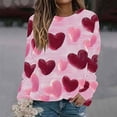 thumbnail image 1 of BVOFAR T-Shirts à Manches Longues Col Rond pour Femmes Imprimé Cœur Mignon Décontracté Grande Taille Tops Confortables 2025, 1 of 5