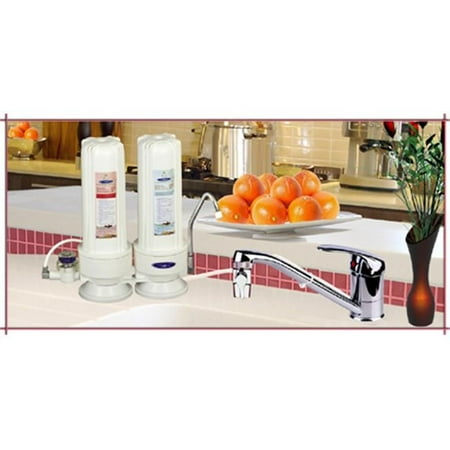 Crystal Quest CQE-CT-00107 Countertop Replaceable Double Multi Ultra Water Filter System