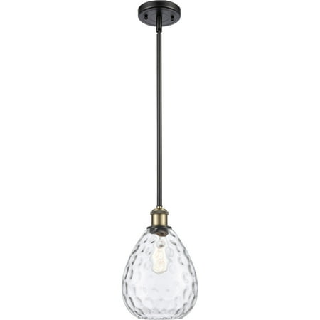 

Black Antique Brass Tone Pendants 8 Wide Clear Glass Steel/Cast Brass Medium Base LED 1 Light Fixture