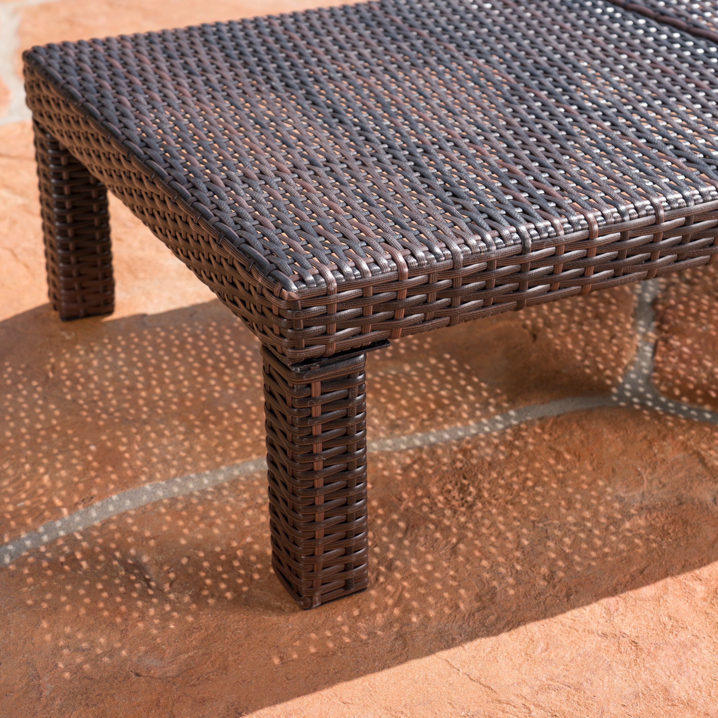 Corinne Outdoor Wicker Chaise Lounge without Cushion, Multibrown