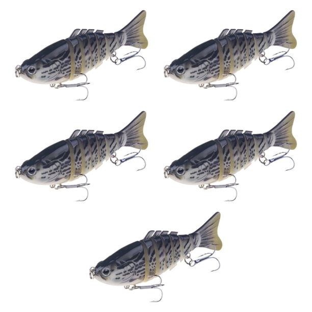 5 piezas Swimbaits Crankbaits Lentos hundimiento de múltiples señuelos de pesca de múltiples articulaciones para crappie perch salmón walleye pesca