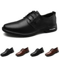 thumbnail image 6 of Xfvqtps Mens Dress Shoes British Style Simplicity Pointy Toe Lace up Soft Sole Breathable Comfortable Fashion Classic Formal Business Casual Leather Shoes Black, 6 of 6