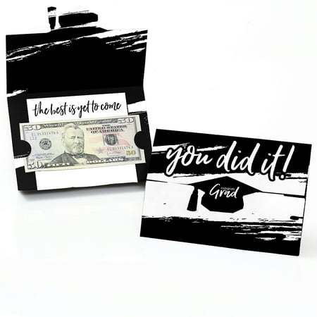 Black and White Grad - Best is Yet to Come - Black and White Graduation Party Money And Gift Card Holders - Set of