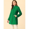 thumbnail image 3 of INSPIRE CHIC Manteau d'Hiver pour Femme à Col Montant, à Simple Boutonnage, Long Mi-Cuisse, Vert, TP, 3 of 5