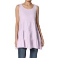 thumbnail image 1 of TheMoogan Women's S~3X Sleeveless Tiered Ruffle Babydoll TUNIC Cute Relaxed Tank Top, 1 of 6