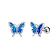 thumbnail image 1 of 3 piezas de pendientes de acero inoxidable con forma de mariposa delicada para cartílago, esmaltados de colores, con cierre de rosca, anillos para cejas con pavé de circonita cúbica, barras, 1 of 5