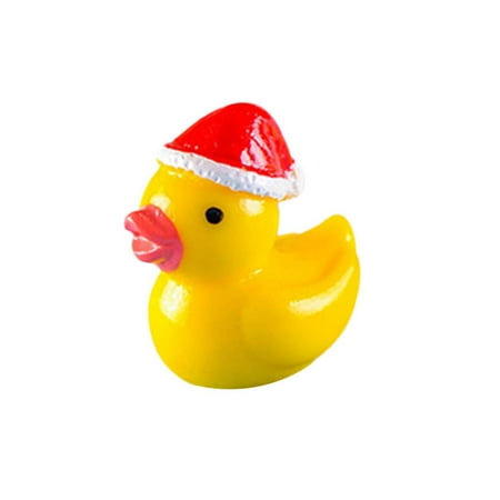 GeweYeeli Mini Yellow Ducks Micro Landscape Decoration Resin DIY Cartoon Moss Cake Christmas Decor Accessories