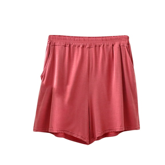 biudgviw Pajama Shorts for Women Plus Size Modal Ultra-Soft Sleepwear Solid Color Summer Comfy Loungewear Shorts Pj Bottoms with Pockets