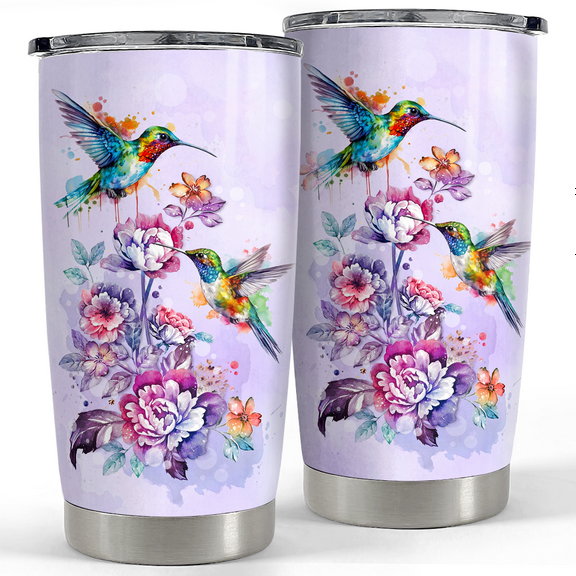 SANDJEST Hummingbird Tumbler Cup 20oz Hummingbird Gifts for Women Girl Stainless Steel Insulated Tumblers Coffee Travel Mug Hummingbirds Gift for Birthday Christmas
