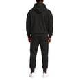 thumbnail image 4 of CCRFTGI Mens Tracksuit 2 Piece Set Athletic Casual Zipper Long Sleeve Pullover Joggers Fall Winter Travel Lounge Matching Outfits Black XL, 4 of 6