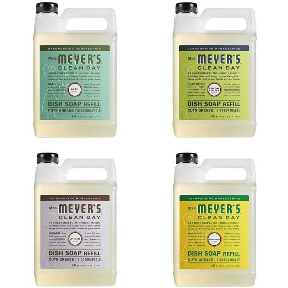 Liquid Dish Soap Refill,1 Pack Lemon Verbena,1 Pack Lavender,1 Pack Peony,1 Pack Honeysuckle, 48 OZ each