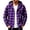 Purple, variant on Horkkom Flannel Hoodie for Men Loose Button Up Flannel Shirt Casual Plaid Print Shirt with Pockets M
