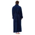 thumbnail image 2 of Arusa Int. Men's Shawl Collar Premium Fleece with Full Ankle Length Bathrobe Navy Blue XXL Ankle Length, 2 of 5