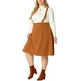 thumbnail image 4 of Agnes Orinda Women's Plus Size Detachable Strap A-Line Suspender Skirt, 4 of 5