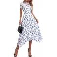 thumbnail image 2 of PRETTYGARDEN Cocktail Dresses for Women Summer Short Sleeve Floral Mesh Sheer Midi Party Wedding Guest Dress, 2 of 7