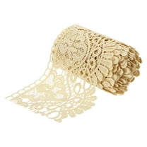 4 Inch Wide 3 Yard Lace Ribbon Floral Pattern Beige Lace Trim Ribbon for Sewing Making DIY Crafts Gift Wrapping Wedding Decor