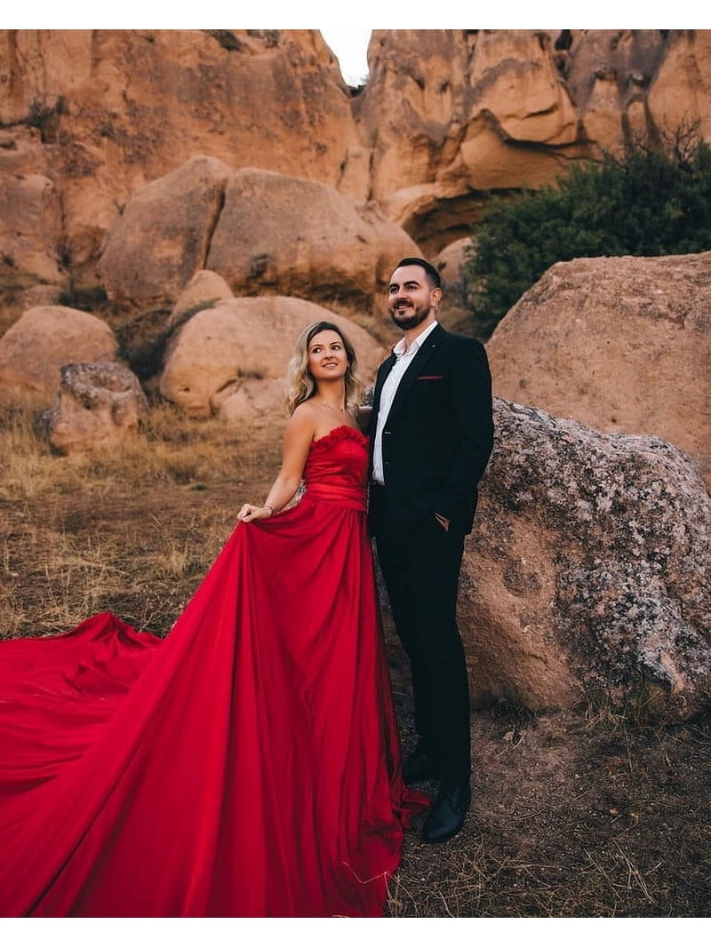 satin dress photography Satin Dress Long Train For Photoshoot - Made-to-Measure Dress | Lansy Blue / length 178 inch (4.5 m)