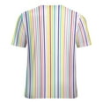 thumbnail image 7 of Women T Shirt Bright Striped O Neck T-Shirts Short Sleeve Lines Print Elegant Graphic Tshirt Casual Clothing 4XL XL 6XL, 7 of 7
