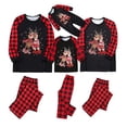 thumbnail image 1 of Qiylii Christmas Family Macthing Pajamas Set, Cartoon Deer Print Tops+Trousers/Romper, 1 of 9