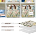 thumbnail image 4 of Yayeee Foldable Storage Basket for Shelves with Handles Set of 2 Waterproof Cloth Bins, Colorful Wildflowers, 4 of 7