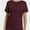 Dark Red, variant on Womens Short Sleeve Basic Shirts Crewneck Tees Loose Fit Fashion Tops Casual Summer Clothes