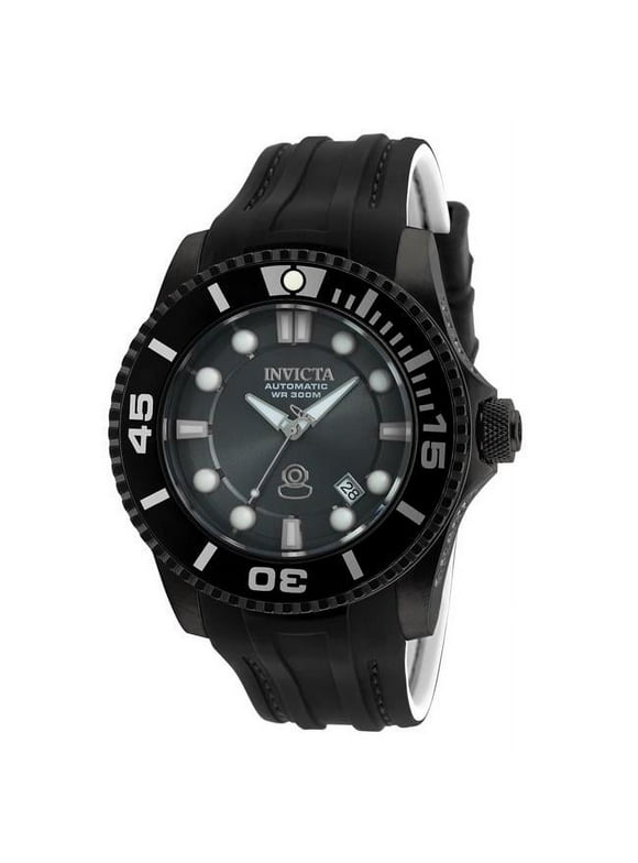 Invicta Men's Pro Diver Automatic Charcoal Dial Black& White Silicone Watch 20206