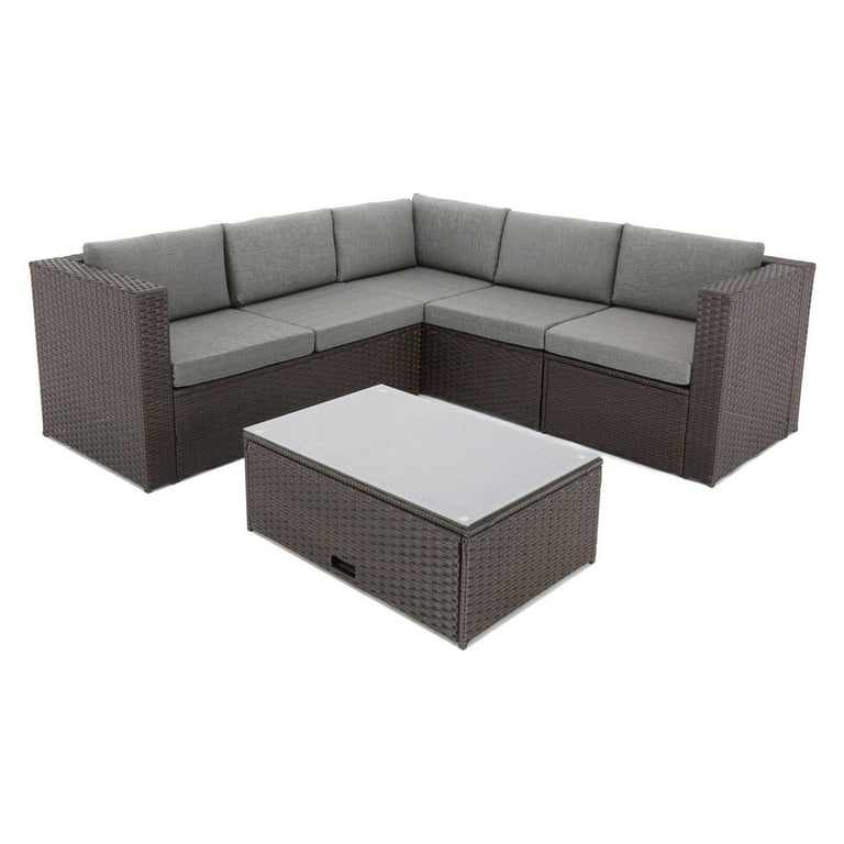 Homebase Alexandria Grey Rattan Garden Florence Garden Corner Sofa