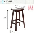 thumbnail image 2 of PayLessHere Bar Stools Set of 2 for Kitchen Counter Solid Wooden Saddle Stools 30-Inch Height Home Furniture Barstool, Brown, 2 of 7