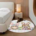 thumbnail image 2 of Round Rugs 3Ft, Easter Gnomes Round Area Rug Washable Indoor Throw Carpet, Eggs Rabbit Spring Daisy Floral Colorful Stripes Small Non Slip Circle Rug for Bedroom Living Room Home Decor Aesthetic, 2 of 8