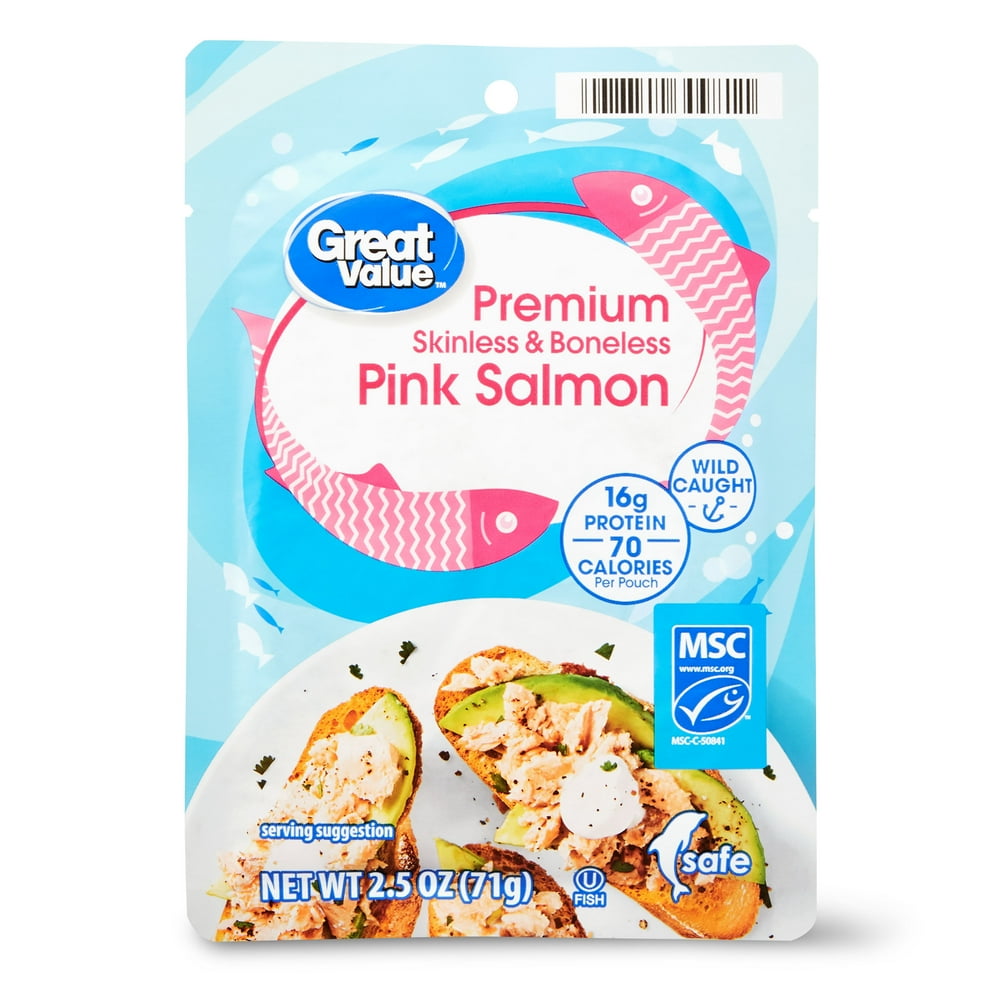 Great Value Premium Skinless & Boneless Pink Salmon, 2.5 oz Walmart