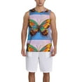 thumbnail image 4 of Gaeub Oil Painting Beautiful Butterfly Men's Mesh Basketball Jersey, Quick-Drying Sleeveless Top S-4XL, Loose Muscle Tank Top -Large, 4 of 9