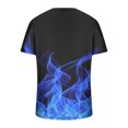 thumbnail image 3 of Patlollav Men T-Shirt Casual V-Neck Gradient Print Pullover Fitness Sports Short Sleeve Blouse, 3 of 4