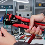 Multi-Function Wire Stripper-3 in 1 Automatic Wire Stripping Tool-10-24 AWG Wire Cutter for Electrical Cable Cutting,Crimping Tools(Red)