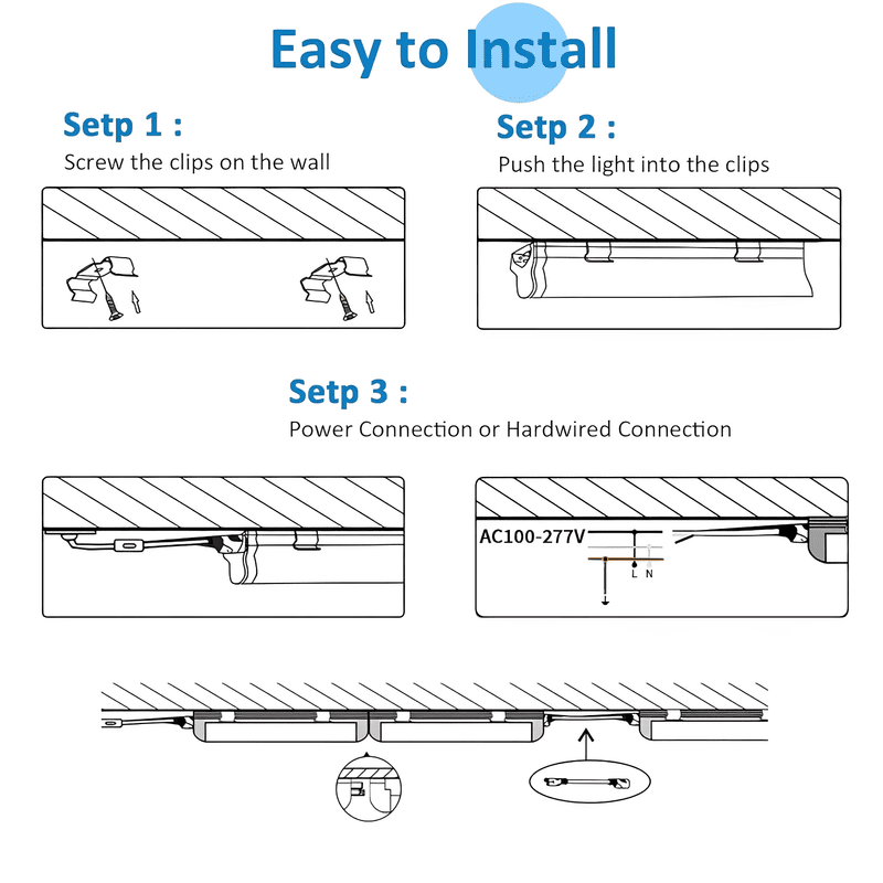 JESLED V-Shaped T8 LED Shop Lights, 2FT 20W 2600LM, Linkable Fixtures, 6000K Cool White, ETL Listed, 4-Pack