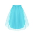 thumbnail image 4 of inlzdz Girls Shiny Rhinestone High-Low Tulle Skirts Party Prom Sparkling Tutu Dancing Ballet Costume Green 16, 4 of 5