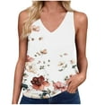 thumbnail image 2 of Women's Tank Tops Floral V Neck Sleeveless Casual Loose Fit, 2 of 4