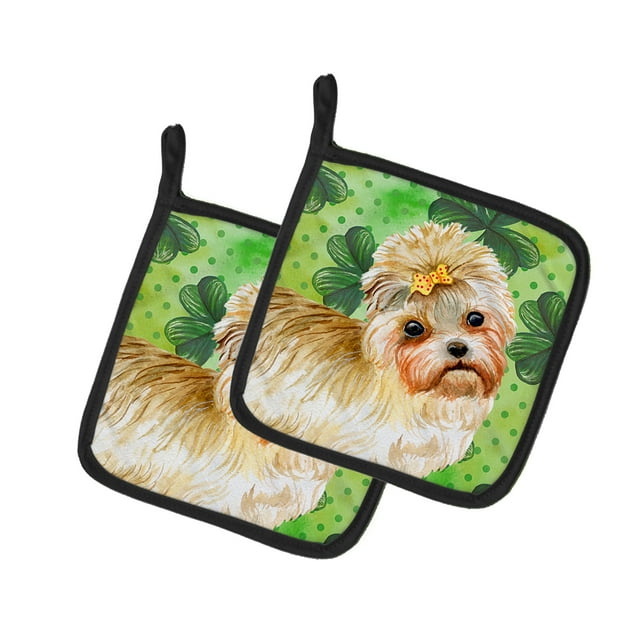 Carolines Treasures BB9842PTHD Morkie St.Patricks Paire de Porte-Pot