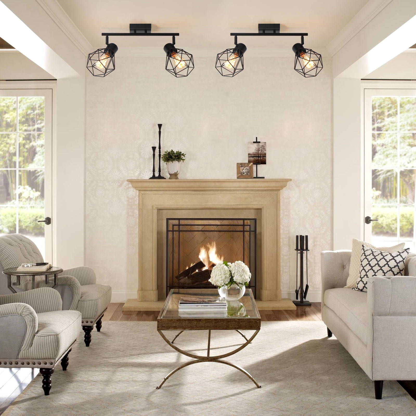 SEEBLEN 15.2" Dimmable Adjustable 2-Light Hallway Ceiling Flush Mount Light