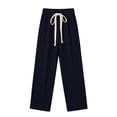 thumbnail image 6 of WIZUTIZ Women's High Waist Wide Leg Pants Elastic Waist Loose Fit Full Length Casual Trousers Slimming Soft Flowy Elegant Versatile Elegant, 6 of 6