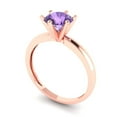 thumbnail image 2 of Solitaire Engagement Ring for Women - 1ct Simulated Alexandrite in 14K Rose Gold Promise Ring, 2 of 6