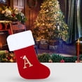 thumbnail image 5 of Zhaomeidaxi Monogram Embroidery Knitted Red Christmas Holiday Stocking Letters Merry Christmas Red Socks Festive Gift Bag Window Sill Chimney Decoration J 1Pcs, 5 of 9