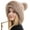 Khaki Solid, variant on Women Winter Peruvian Cover Ears Beanie Hat Ear Flaps Sherpa Ski Snow Hats Knit Fleece Lined 3 Pom Pom