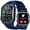 Blue, variant on Cyberdyer Military Smart Watch Bluetooth 1.95 mm Black Zinc Alloy Case with Black Silicone Band