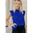 thumbnail image 3 of Hauts pour Femmes Décontractés Manches Courtes à Volants Blouse Tunique Ample, 3 of 5