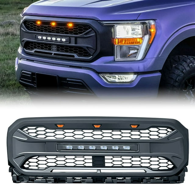 AMERICAN MODIFIED Grille d'Armure Compatible avec Ford F150 2021-2023, Noir
