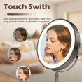 thumbnail image 2 of SLIMOON 9" Large Lighted Makeup Mirror, 1X/10X Magnifying Mirror with Light, 3 Colors Brightness Adjustable, Rechargeable Double Sided Vanity Mirror with 80 LED Lights Grey, 2 of 8